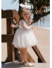 Ivory Lace Tulle Scoop Back Flower Girl Dress